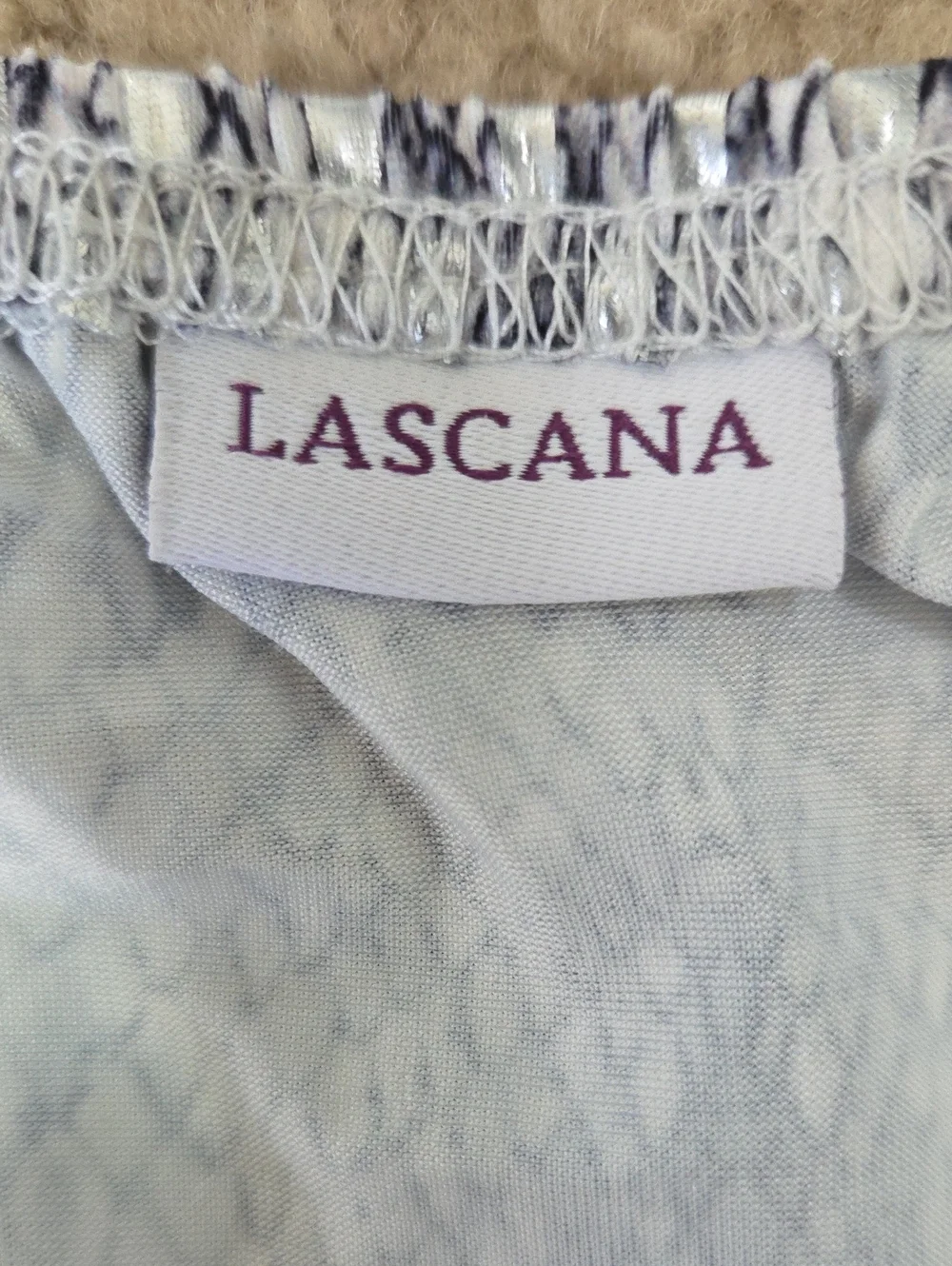 Lascana Black Gray Silver Shiny Snakeskin Print Mini Bodycon Skirt Size 8